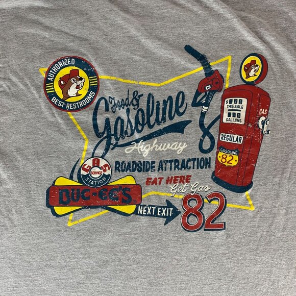 Buc-ees Gray Short Sleeve Crewneck Shirt Mens 2XL XXL - Picture 2 of 5